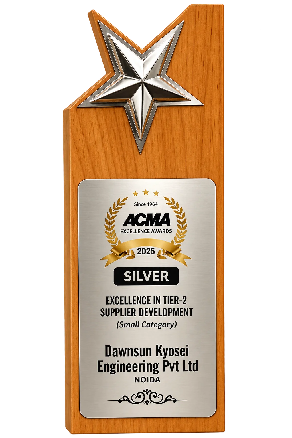 Silver Star Excellence Award Plaque